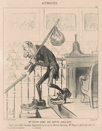 M. Dupin in zijn kleine schoenen door Honoré Daumier