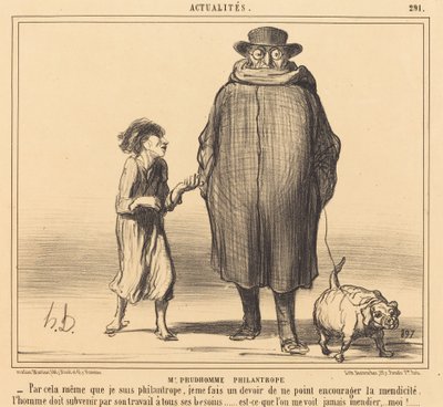 M. Prudhomme Filantroop door Honoré Daumier