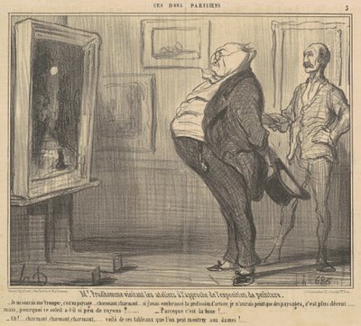 M. Prudhomme bezoekt de ateliers door Honoré Daumier