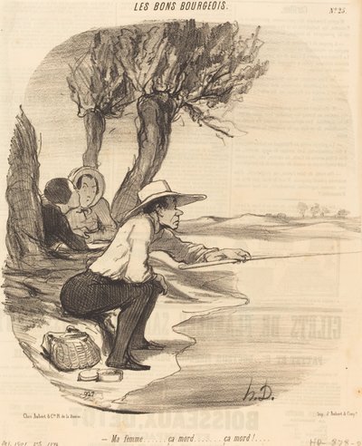 Mijn vrouw... het bijt... het bijt! door Honoré Daumier