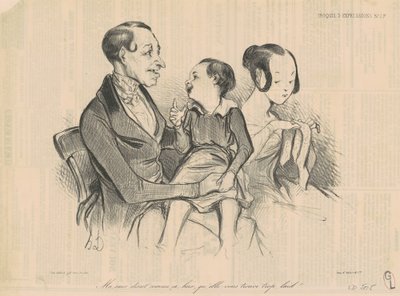 Mijn zus zei gisteren dat ze je te lelijk vindt! door Honoré Daumier