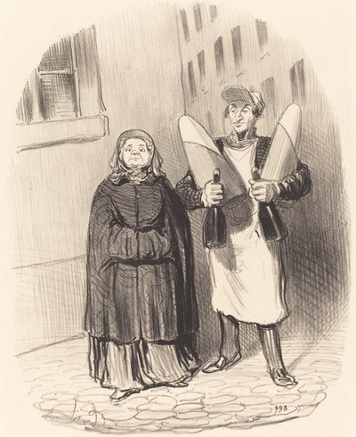 Madame Chapotard maakt zich klaar om haar jam te maken door Honoré Daumier