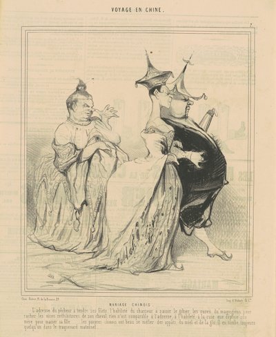 Chinese bruiloft door Honoré Daumier