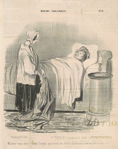 Trouw dan! oude knorrepot... door Honoré Daumier