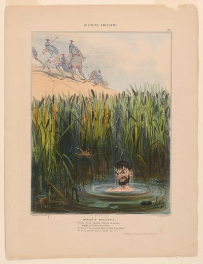 Marius bij Minturnes, plaat 21 uit de HIstoire Ancienne door Honoré Daumier