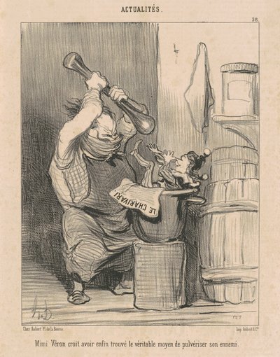 Mimi Véron denkt dat ze... gevonden heeft... door Honoré Daumier