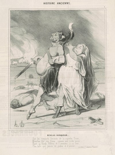 Menelaüs overwinnaar door Honoré Daumier