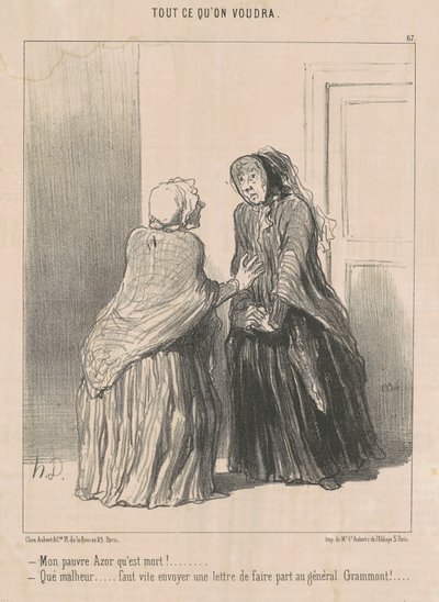 Mijn arme Azor die dood is! ... door Honoré Daumier