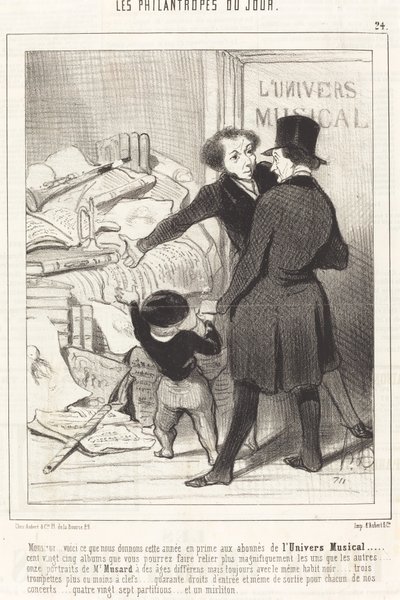 Monsieur... voici ce que nous donnons... en prime... door Honoré Daumier