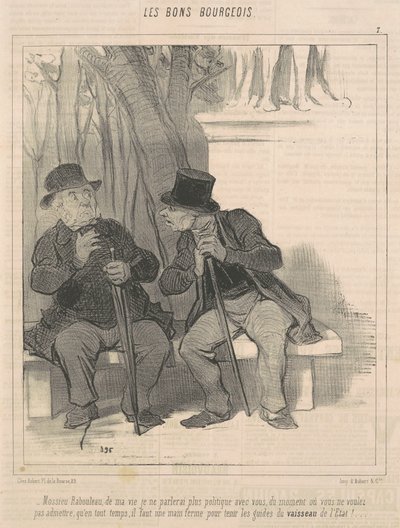 Mossieu Rabourdeau ... ik zal niet meer over politiek praten met jou .. door Honoré Daumier