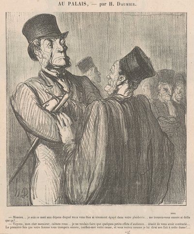 Meneer... ik ben die echtgenoot ten koste van wie door Honoré Daumier