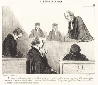 De advocaat heeft volledige rechtvaardigheid gebracht... door Honoré Daumier
