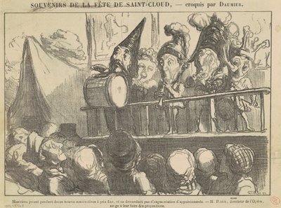 Muzikanten die twaalf uur spelen... door Honoré Daumier