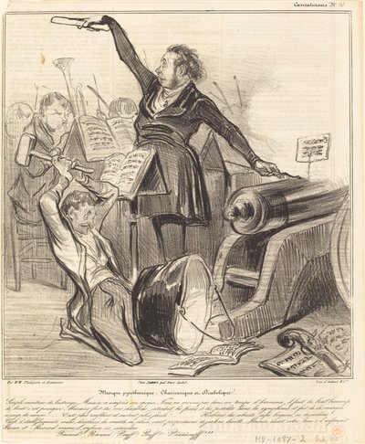 Pyrotechnische, charivarique en duivelse muziek door Honoré Daumier