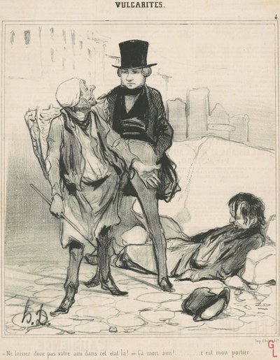 Laat je vriend niet in die toestand! door Honoré Daumier