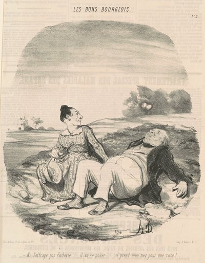 Maak haar niet bang Eudoxie... door Honoré Daumier