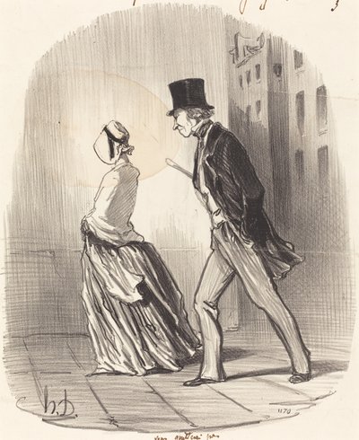 Nee, mevrouw, ik zal u niet verlaten... door Honoré Daumier