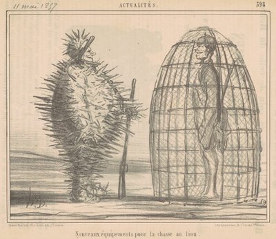 Nieuwe uitrusting voor de leeuwenjacht door Honoré Daumier