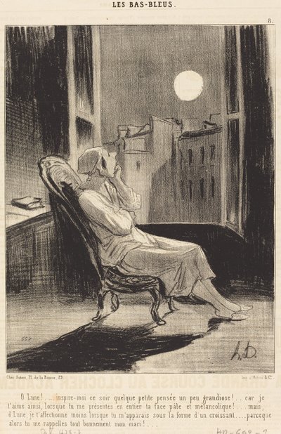 O Maan!... inspireer mij vanavond met een kleine gedachte... door Honoré Daumier
