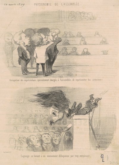 Bezetting van de vertegenwoordigers... door Honoré Daumier