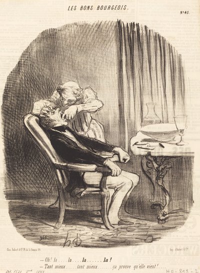 Oh! la... des te beter... dat bewijst dat ze komt! door Honoré Daumier