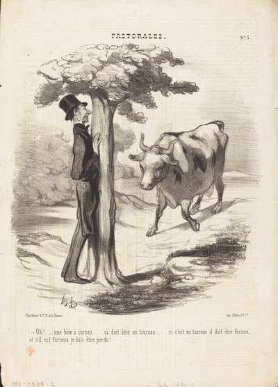 Oh!... een beest met hoorns... door Honoré Daumier