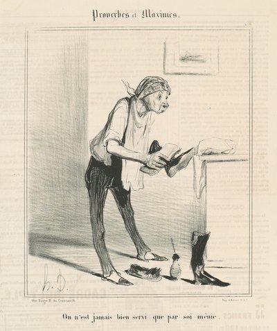 Men is nooit beter bediend dan door zichzelf door Honoré Daumier