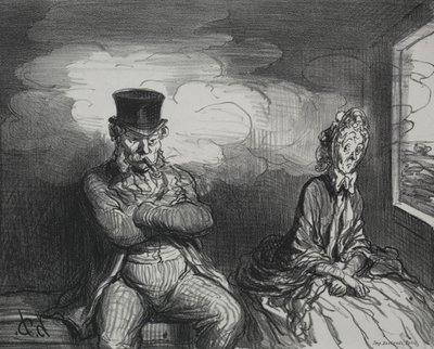 In de Trein: Een Aangename Metgezel, 1862 door Honoré Daumier