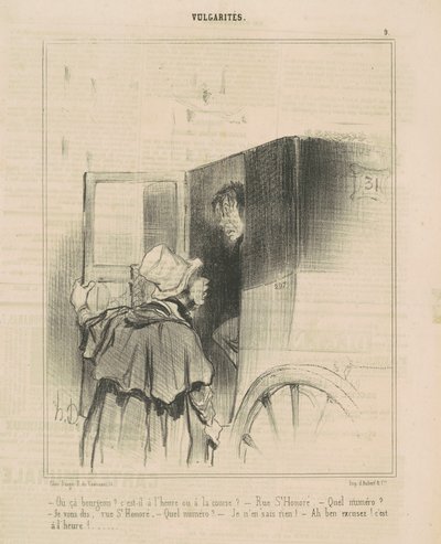 Waar is het, bourgeois? Is het op tijd of ... door Honoré Daumier