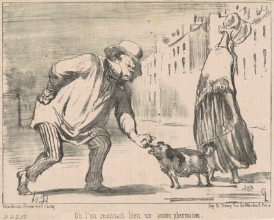 Waar men een oude apotheker herkent door Honoré Daumier