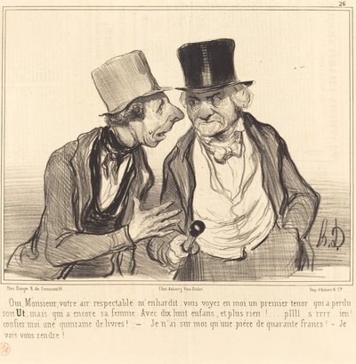 Ja, Meneer, uw respectabele uitstraling geeft me moed... door Honoré Daumier