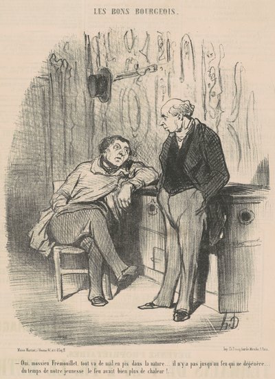 Ja, meneer Fremouillet, alles gaat van kwaad tot erger... door Honoré Daumier
