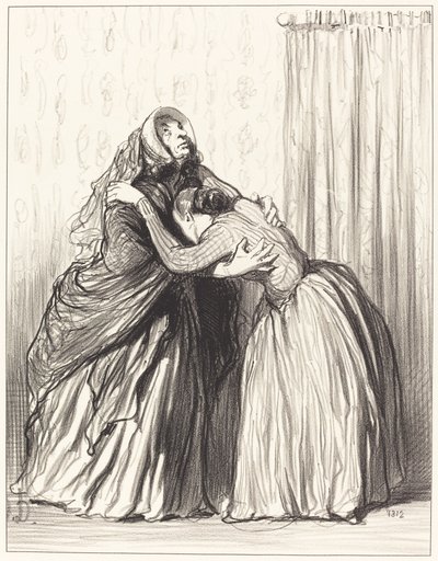 Ja, mijn lieve, mijn man heeft mijn waardigheid verlaagd... door Honoré Daumier