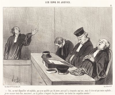 Ja, men wil deze wees beroven... door Honoré Daumier