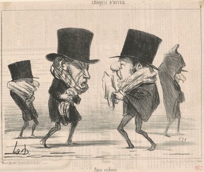 Verkouden Parijs door Honoré Daumier