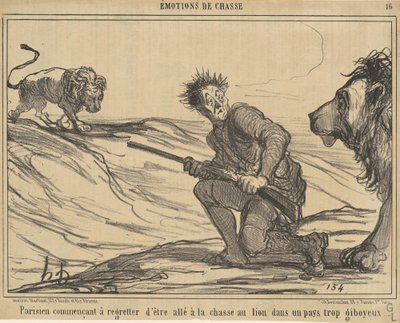 Parijzenaar begint te betreuren ... de leeuwenjacht ... door Honoré Daumier