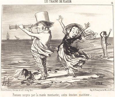 Parijzenaars verrast door het tij... door Honoré Daumier