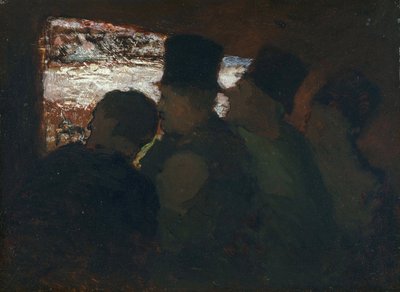 Parterre publiek in het theater door Honoré Daumier