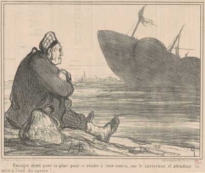 Passagier die heeft betaald... om naar New York te gaan door Honoré Daumier
