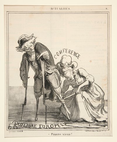 Arme oude!, uit Actualites door Honoré Daumier