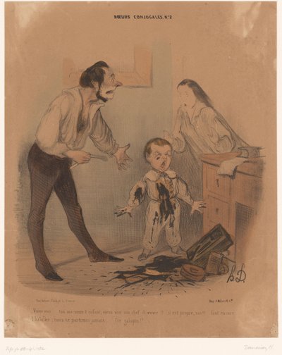 Peuter heeft inktpot over zijn kleren gegooid door Honoré Daumier