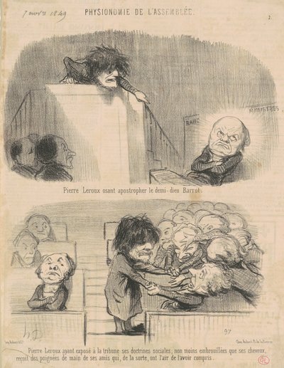 Pierre Leroux Osant apostrophe ... door Honoré Daumier