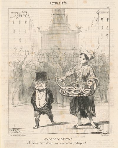 Place de la Bastille door Honoré Daumier