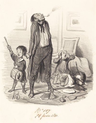 Klassieke dichter die een herderszang componeert door Honoré Daumier