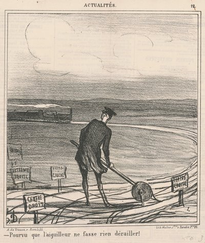 Zolang de wisselwachter niets laat ontsporen! door Honoré Daumier