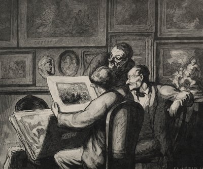 Prentliefhebbers door Honoré Daumier