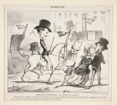 Prochaine Ordonnance du Préfet de Police. (Om ongevallen te voorkomen) door Honoré Daumier