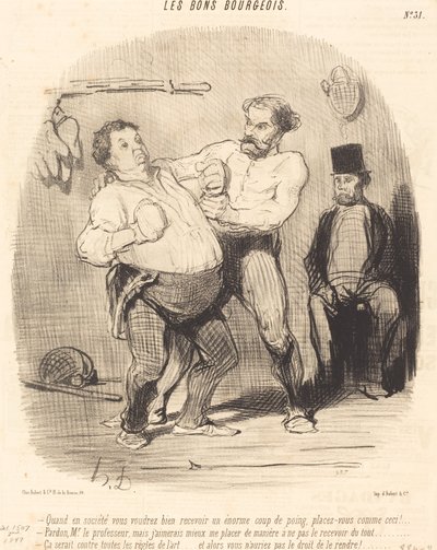 Quand en société vous voudrez bien recevoir un... coup... door Honoré Daumier