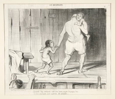 Quand les enfants ont ete bien sages door Honoré Daumier