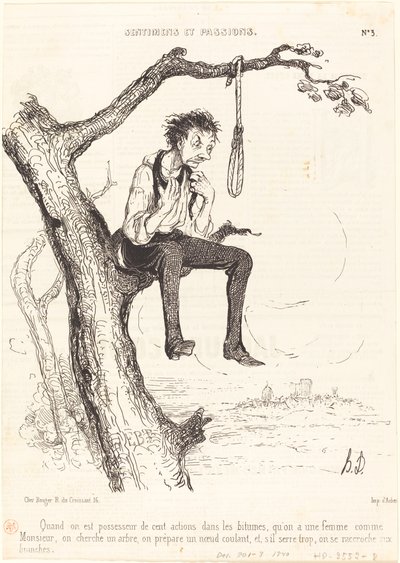 Wanneer men bezitter is van honderd aandelen... door Honoré Daumier